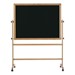 Double-Sided Mobile Chalkboard w/ Wood Frame